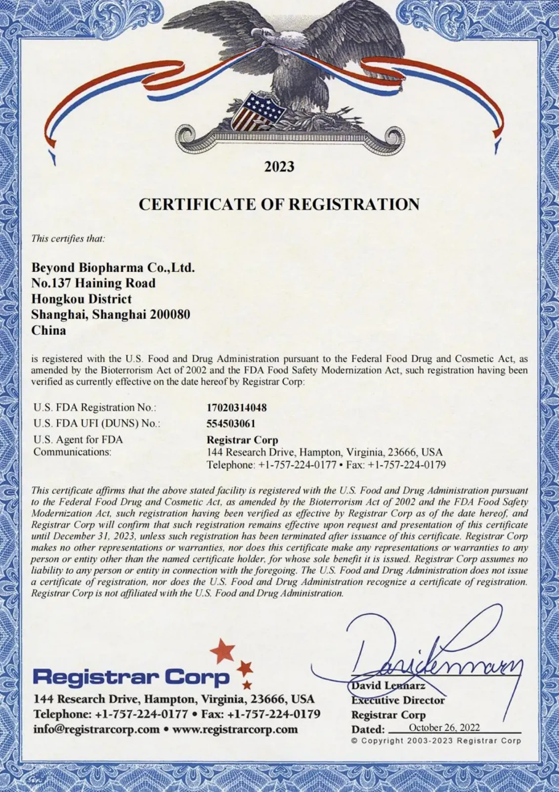 FDA Registration