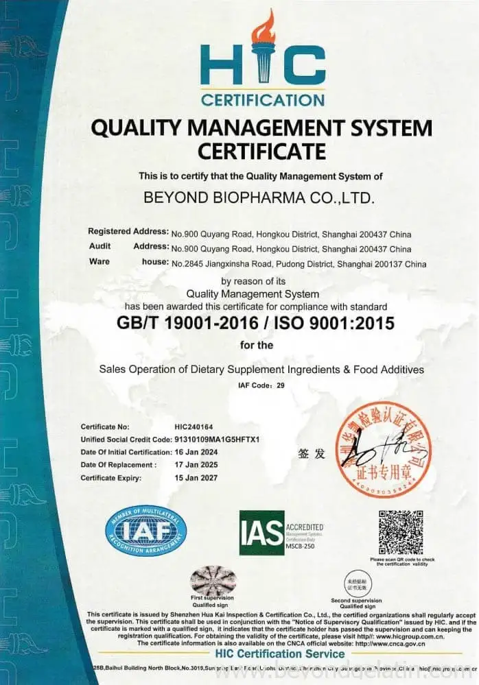 ISO 22000 Certificate